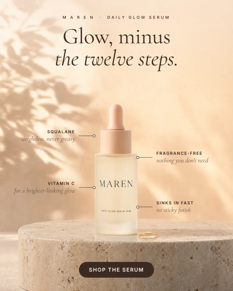 Sample skincare ad for Maren